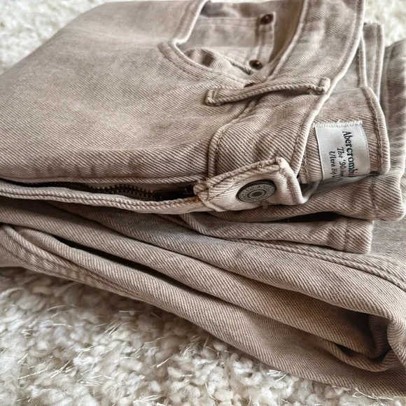 Abercrombie & Fitch Women’s Jeans 28 Beige The 90s Straight Ultra High Rise - Picture 6 of 7